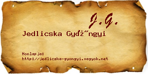Jedlicska Gyöngyi névjegykártya