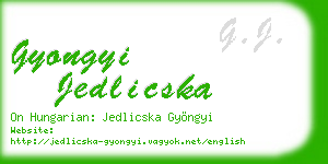 gyongyi jedlicska business card